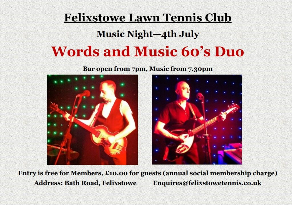 Words and Music - Felixstowe Music Nights
